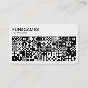 Spaß und Spiele - Black on White Visitenkarte