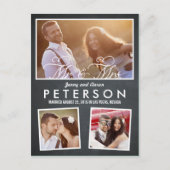 Spaß und spielerische Hochzeitsankündigung - Chalk Ankündigungspostkarte (Vorderseite)