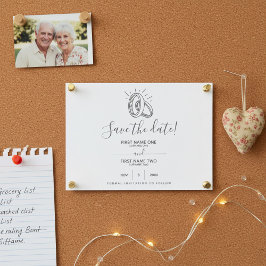 Spaß und stilvolle gezeichnet Hochzeitsrennen Save The Date