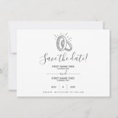 Spaß und stilvolle gezeichnet Hochzeitsrennen Save The Date (Vorderseite)