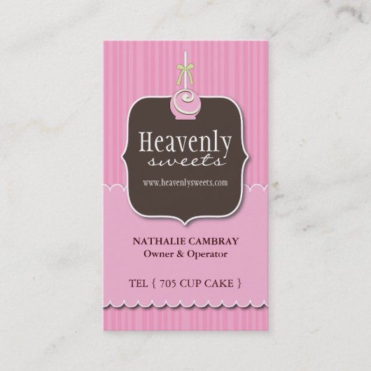 Spaß und wunderliche Kuchen-Pop-Geschäfts-Karte Visitenkarte (Vorderseite)