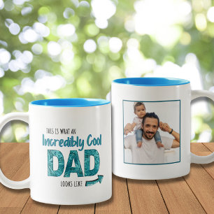 Spaß Unglaublich Cooler Vater Custom Foto Geschenk Zweifarbige Tasse