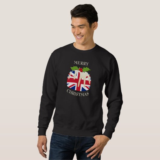 Spaß | UNION JACK UK | Weihnachts-Pudding Sweatshirt (Vorne ganz)