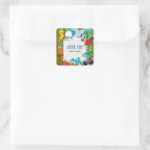 Spaß unter dem Kindergeburtstag Gastgeschenk Quadratischer Aufkleber (Tasche)