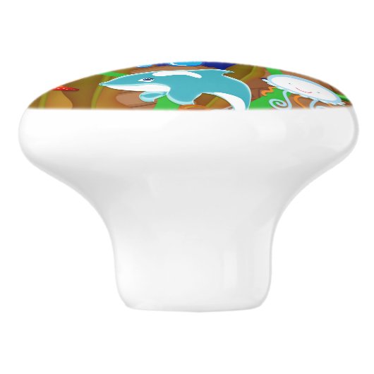 Spaß unter dem Meer Fisch Kinder Schlafzimmer Keramikknauf (Seitenansicht)