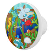 Spaß unter dem Meer Fisch Kinder Schlafzimmer Keramikknauf (Rechts)