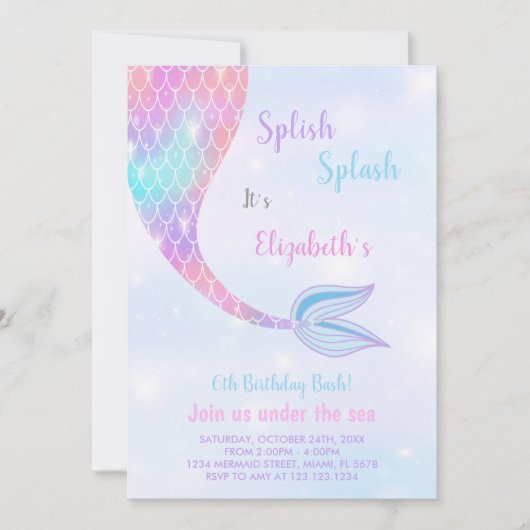 Spaß unter dem Party des Meerespools Einladung (Vorderseite)