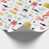 Spaß unter den niedlichen Cartoon Geschenkpapier (Ecke)