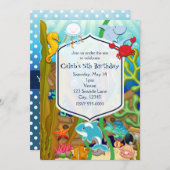 Spaß unter den Party Einladungen des Kindergeburts (Vorne/Hinten)