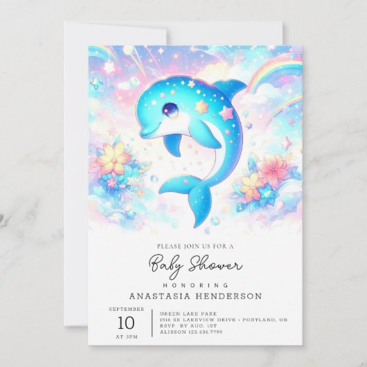 Spaß unter der Meeresspülung-Kinderdusche Einladung (Vorderseite)