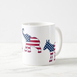 Spaß USA Demokratische und republikanische politis Kaffeetasse