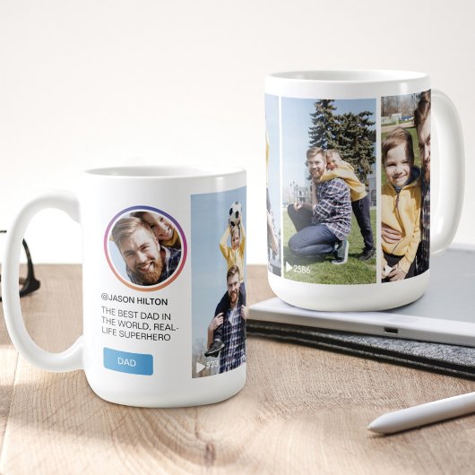 Spaß Vatertag Instagram Social Media Foto Reel Kaffeetasse