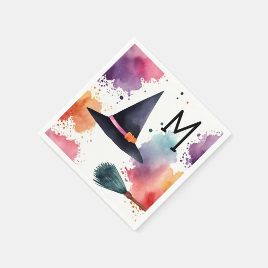 Spaß verzaubern farbiges Halloween Hexenwasser Serviette (Ecke)