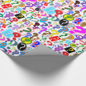 Spaß-vibrierendes Muster der Fragezeichen Geschenkpapier (Ecke)