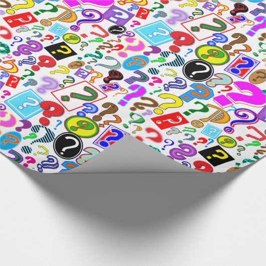 Spaß-vibrierendes Muster der Fragezeichen Geschenkpapier (Ecke)