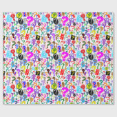 Spaß-vibrierendes Muster der Fragezeichen Geschenkpapier (Flach)