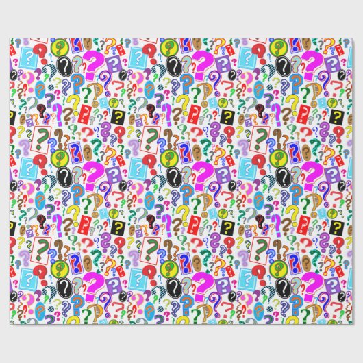 Spaß-vibrierendes Muster der Fragezeichen Geschenkpapier (Flach)