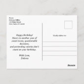 Spaß Vintag Retro Eiscreme Kone, Geburtstag Postkarte (Rückseite)