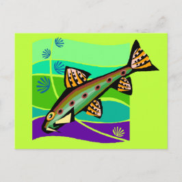 Spaß Vintag Retro Tropischer Fisch Postkarte