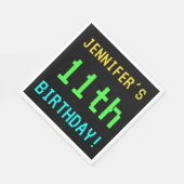 Spaß Vintag/Retro Videospiel Schauen 11. Geburtsta Serviette (Ecke)