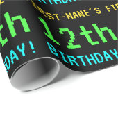 Spaß Vintag/Retro Videospiel Schauen 12. Geburtsta Geschenkpapier (Rolleneckpunkt)