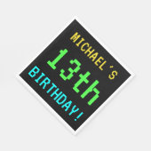 Spaß Vintag/Retro Videospiel Schauen 13. Geburtsta Serviette (Ecke)