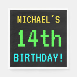 Spaß Vintag/Retro Videospiel Schauen 14. Geburtsta Serviette