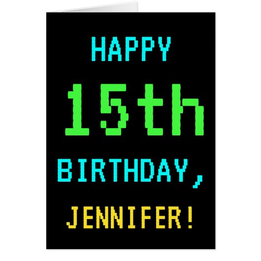 Spaß Vintag/Retro Videospiel Schauen 15. Geburtsta (Vorne)