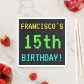 Spaß Vintag/Retro Videospiel Schauen 15. Geburtsta Serviette (Beispiel)