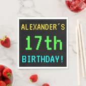 Spaß Vintag/Retro Videospiel Schauen 17. Geburtsta Serviette (Beispiel)