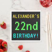 Spaß Vintag/Retro Videospiel Schauen 22. Geburtsta Serviette (Beispiel)