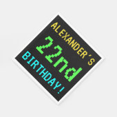 Spaß Vintag/Retro Videospiel Schauen 22. Geburtsta Serviette (Ecke)