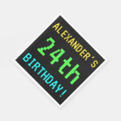 Spaß Vintag/Retro Videospiel Schauen 24. Geburtsta Serviette (Ecke)