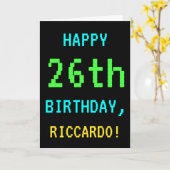 Spaß Vintag/Retro Videospiel Schauen 26. Geburtsta Karte (Gelbe Blume)