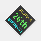 Spaß Vintag/Retro Videospiel Schauen 26. Geburtsta Serviette (Ecke)