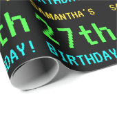 Spaß Vintag/Retro Videospiel Schauen 27. Geburtsta Geschenkpapier (Rolleneckpunkt)