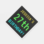 Spaß Vintag/Retro Videospiel Schauen 27. Geburtsta Serviette (Ecke)