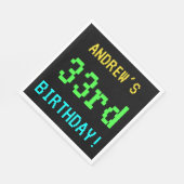 Spaß Vintag/Retro Videospiel Schauen 33. Geburtsta Serviette (Ecke)