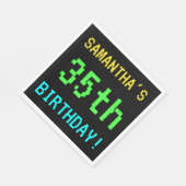 Spaß Vintag/Retro Videospiel Schauen 35. Geburtsta Serviette (Ecke)