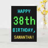 Spaß Vintag/Retro Videospiel Schauen 38. Geburtsta Karte (Gelbe Blume)