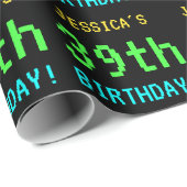 Spaß Vintag/Retro Videospiel Schauen 39. Geburtsta Geschenkpapier (Rolleneckpunkt)