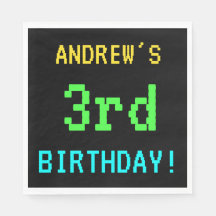 Spaß Vintag/Retro Videospiel Schauen 3. Geburtstag