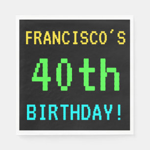 Spaß Vintag/Retro Videospiel Schauen 40. Geburtst Serviette