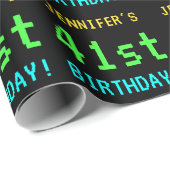 Spaß Vintag/Retro Videospiel Schauen 41. Geburtsta Geschenkpapier (Rolleneckpunkt)