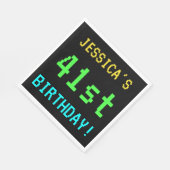 Spaß Vintag/Retro Videospiel Schauen 41. Geburtsta Serviette (Ecke)