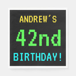 Spaß Vintag/Retro Videospiel Schauen 42. Geburtsta Serviette