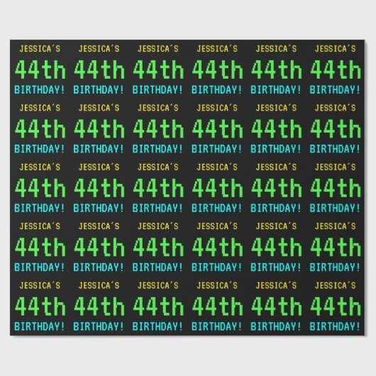 Spaß Vintag/Retro Videospiel Schauen 44. Geburtsta Geschenkpapier (Flach)