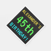 Spaß Vintag/Retro Videospiel Schauen 45. Geburtsta Serviette (Ecke)