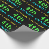 Spaß Vintag/Retro Videospiel Schauen 4. Geburtstag Geschenkpapier (Ecke)