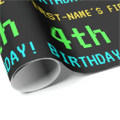 Spaß Vintag/Retro Videospiel Schauen 4. Geburtstag Geschenkpapier (Rolleneckpunkt)